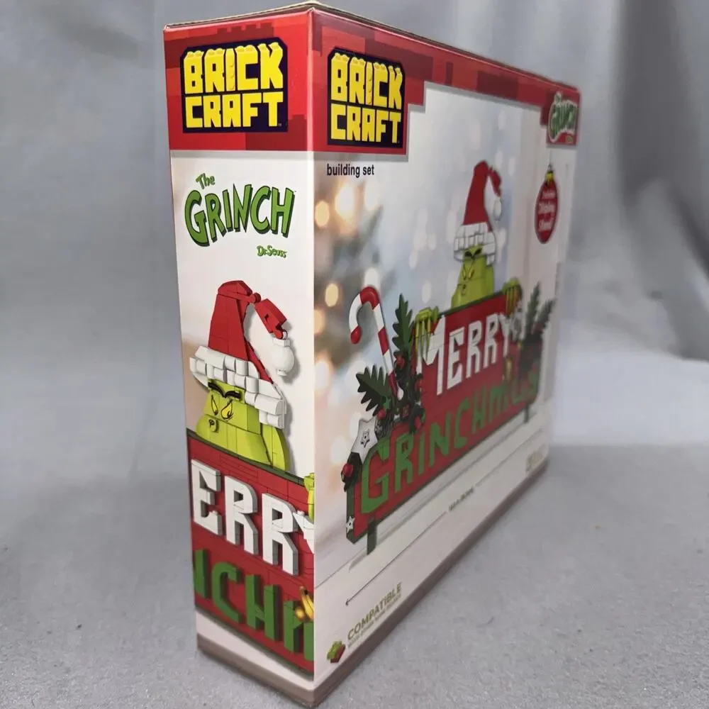 Dr. Seuss GRINCH MERRY GRINCHMAS SIGN Building Set 568 Pieces Brickcraft #72361